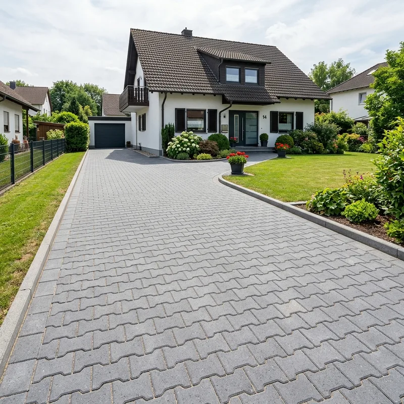 Gepflasterte Einfahrt in München – professionelles Ergebnis nach Pflasterarbeiten
