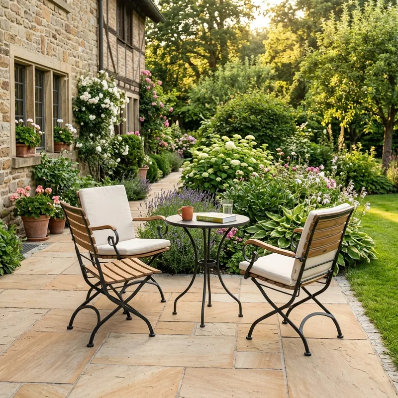 Naturstein-Terrasse nach professioneller Reinigung in München